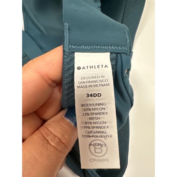 Athleta 34DD Advance Zip Front High Impact Sports Bra Zipper Running Gym - Picture 5 of 7